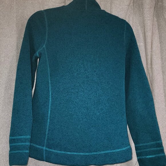 Womens teal North Face Fleece zipup Jacket Size M & North Face Beanie - Picture 3 of 7